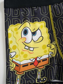 SpongeBob SquarePants | SHEIN Celana Dalam Boxer Pria dengan Motif Huruf Kartun - Hitam - View 4