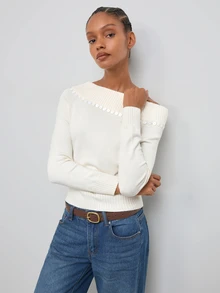 Maija Women's Gentle Button Decor Long Sleeve Knit Top For Vacation,Going Out Outfits, Work Outfits For Women,Fall Clothes - Apricot - View 3