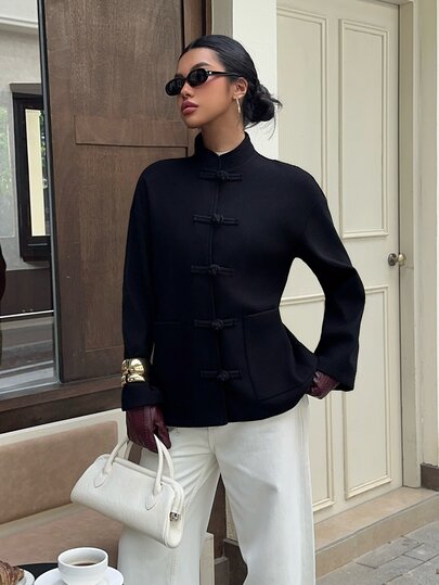 FavEase Women's Autumn/Winter Fashion Solid Color Overcoat