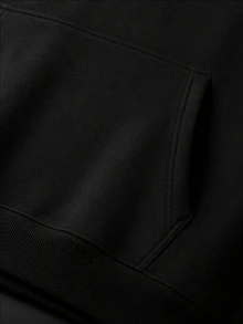GymBeat Men's Bat Print Long Sleeve Pocket Drawstring Hooded Sweatshirt - Black - View 3