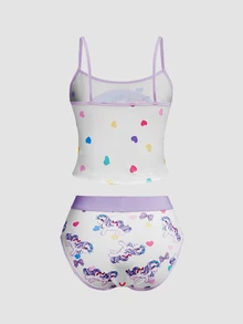 Chillnights My Little Pony X SHEIN 2pcs Fantasy Pony Cartoon Print Underwear - Multicolor - View 2