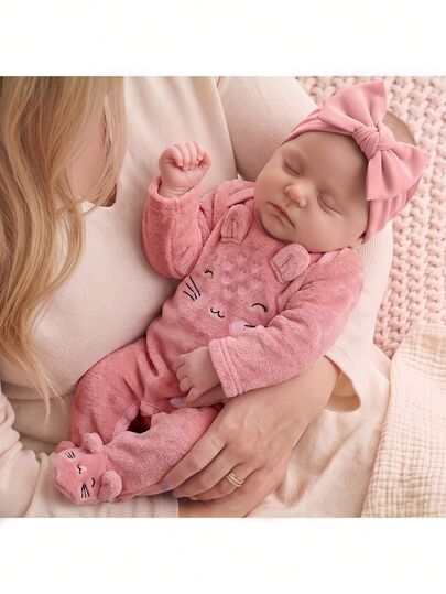 Newborn Baby Girl Cute Autumn/Winter Fluffy Embroidered Pattern Long Sleeve Romper
