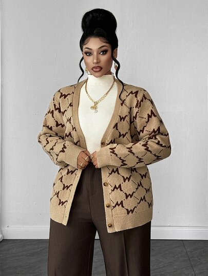 Maweii Plus Size Autumn/Winter Casual Commute Cardigan