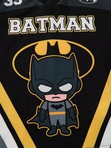 BATMAN X SHEIN Young Boy Color Block Patchwork Cartoon Print T-Shirt - Multicolor - View 5