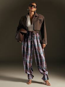 Hauture Women's Street Fashion Long Sleeve Zip-Up Jacket - Brown - View 3