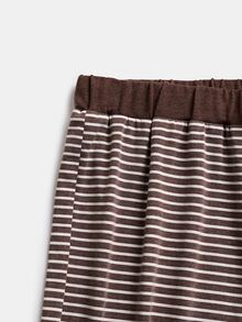 GlowEve CURVE Plus Size Women's Striped Camisole, Long Pants And Long Sleeve Cardigan Casual Set - Brown - View 4