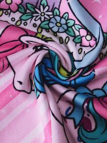 Chillnights My Little Pony X SHEIN طقم كاميسول وسروال داخلي بفيونكة وخطوط وردية 4 قطع - متعدد الألوان - مشاهدة 11
