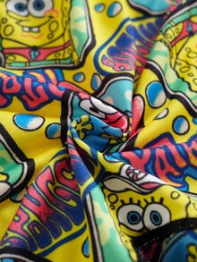 SpongeBob SquarePants | SHEIN Men's Letter Waistband Cartoon Print Casual Boxer Briefs - Multicolor - View 8