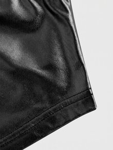 SHEIN ICON 女款純色休閒百搭日常細肩帶背心上衣 - 黑色 - 查看 4