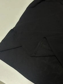 Miaspire 大尺碼女款拼接亮片缺口V領長袖優雅襯衫 - 黑色 - 查看 7