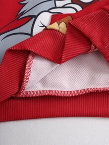 TOM & JERRY X SHEIN Baby Boy Cartoon Print Long Sleeve Hoodie And Sweatpants Casual Set - Multicolor - View 4