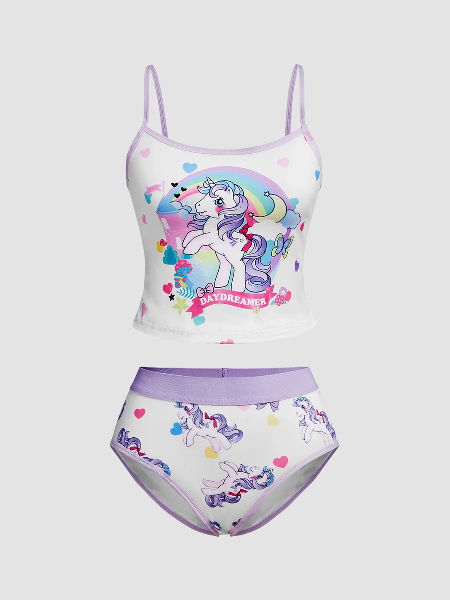 Chillnights My Little Pony X SHEIN 2pcs Fantasy Pony Cartoon Print Underwear - Multicolor - View 1