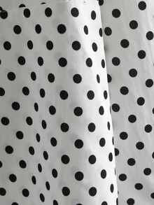 SHEIN Clasi Plus Size Autumn/Winter Lapel Polka Dot Print Pocket Jacket - Black and White - View 7