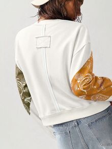 Bohemela Women's Cashew Pattern Single-Breasted Casual Loose Regular Fit Jacket - Apricot - View 7