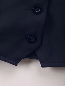 SHEIN EZwear 女款素色百褶商務西裝背心 秋冬款 - 藏蓝色 - 查看 6