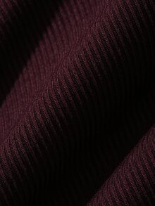 DAZY Autumn Winter Solid Color Minimalist Knit Base Layer Women's Pajama Set - Purple - View 8