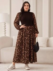 Feyla Casual festklänning i färgblock för kvinnor i plus size - Multifärgad - Visa 1