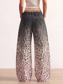Bohemela Women's Designer Leopard Print Button Pocket Denim Jeans - Multicolor - View 5