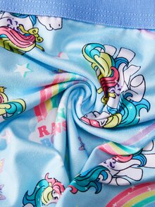 Chillnights My Little Pony X SHEIN 3 قطع/مجموعة سراويل داخلية نسائية بطبعة كرتونية - متعدد الألوان - مشاهدة 8