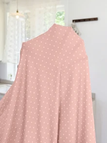 Moonlight&Mama 波點印花蕾絲飾邊孕婦內搭洋裝，適合媽媽四季穿著 - 藕粉色 - 查看 7