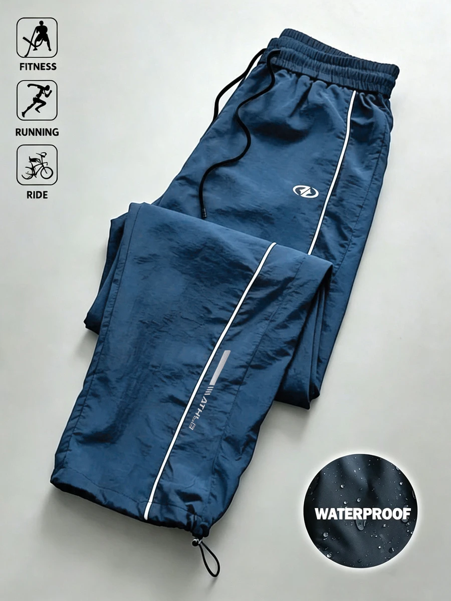 Acti Log Men's Drawstring Waist Outdoor Sports Long Pants - Black - View 1