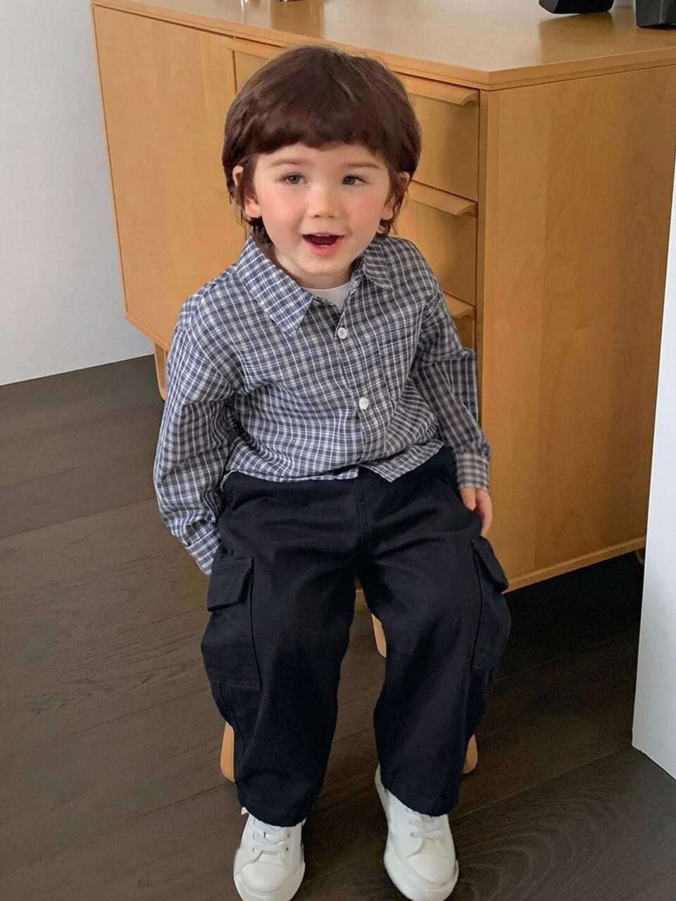 Baby Boys Washed Casual Korean Style Loose Fit Denim Pants