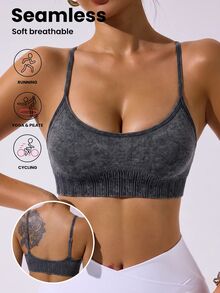 Slayform Women's Grey Seamless Sports Tank Top - Grey - View 1