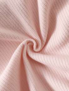 SHEIN Newborn Baby Girls Romper Bodysuit Cute Sweet Elegant Pink Bow Ruffle Eyelet Lace Long Sleeve Birthday Party Winter Autumn Fall Style Solid - Baby Pink - View 8