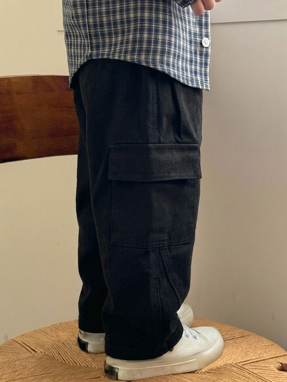 Baby Boys Washed Casual Korean Style Loose Fit Denim Pants