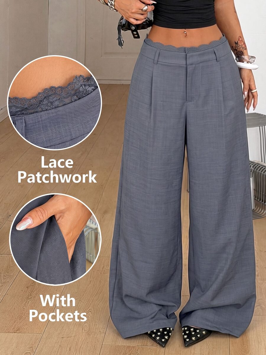 Coolane Grey Woven Commuter Women's Long Pants - Grey - View 1