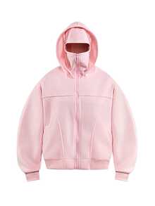 AXEPEAK Men's Casual Solid Color Hoodie Sweatshirt, Autumn/Winter - Baby Pink - View 6
