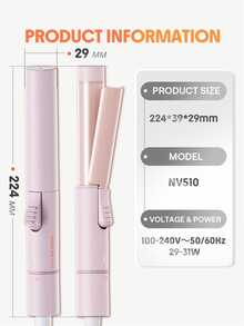 SHEGLAM HAIR It-Curl Hair Curler,24 Mm/0.94-Inch Mini Ceramic Curling Iron,60S Rapid Heating & PTC Uniform Heating,Left/Right Rotation Control,Styles Long & Short Waves,Adds Texture & Volume,Universal Voltage Suitable For Short,Medium & Long Hair - Pink - View 10