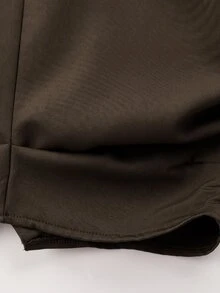 SHEIN EZwear Áo vest công sở nữ màu trơn xếp ly cho mùa Thu/Đông - màu nâu - Xem 6
