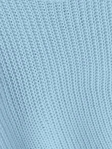 SHEIN Tween Girl Autumn Casual Solid Color Cropped Sweater - Baby Blue - View 4