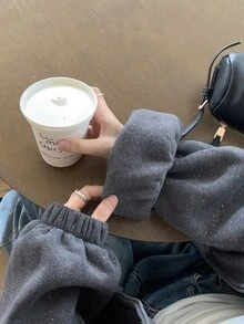 DAZY Women's Solid Color Hooded Zip-Up Casual Everyday Sweatshirt Fall Oversized T Shirts For Women - Grey - View 7