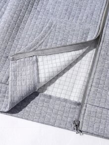 SHEIN 青少年男孩百搭拉鍊連帽衛衣，附口袋，適合日常穿著 - 彩色 - 查看 3