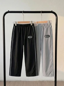 SHEIN 小男孩拼色休閒百搭日常穿著長褲 - 彩色 - 查看 1