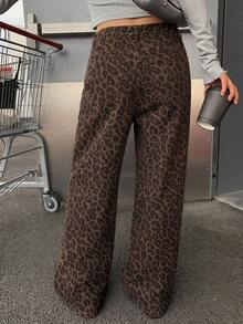 DAZY Women's Solid Color Straight Leg Casual Jeans - Coffee Brown - View 2