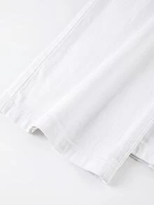 GlowEve Women's One-Shoulder Ruffle Denim Jumpsuit - White - View 5