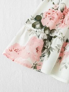 SHEIN Baby Girl & Mom Matching Floral Print Vacation Dress - Baby Pink - View 4