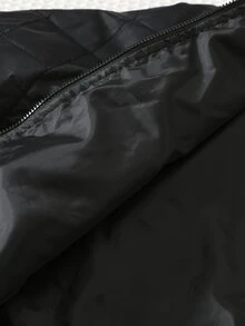 Cozy Pixies 小男孩冬季菱格紋黑色填充外套 經典刺繡棒球風舒適外套 - 黑色 - 查看 8