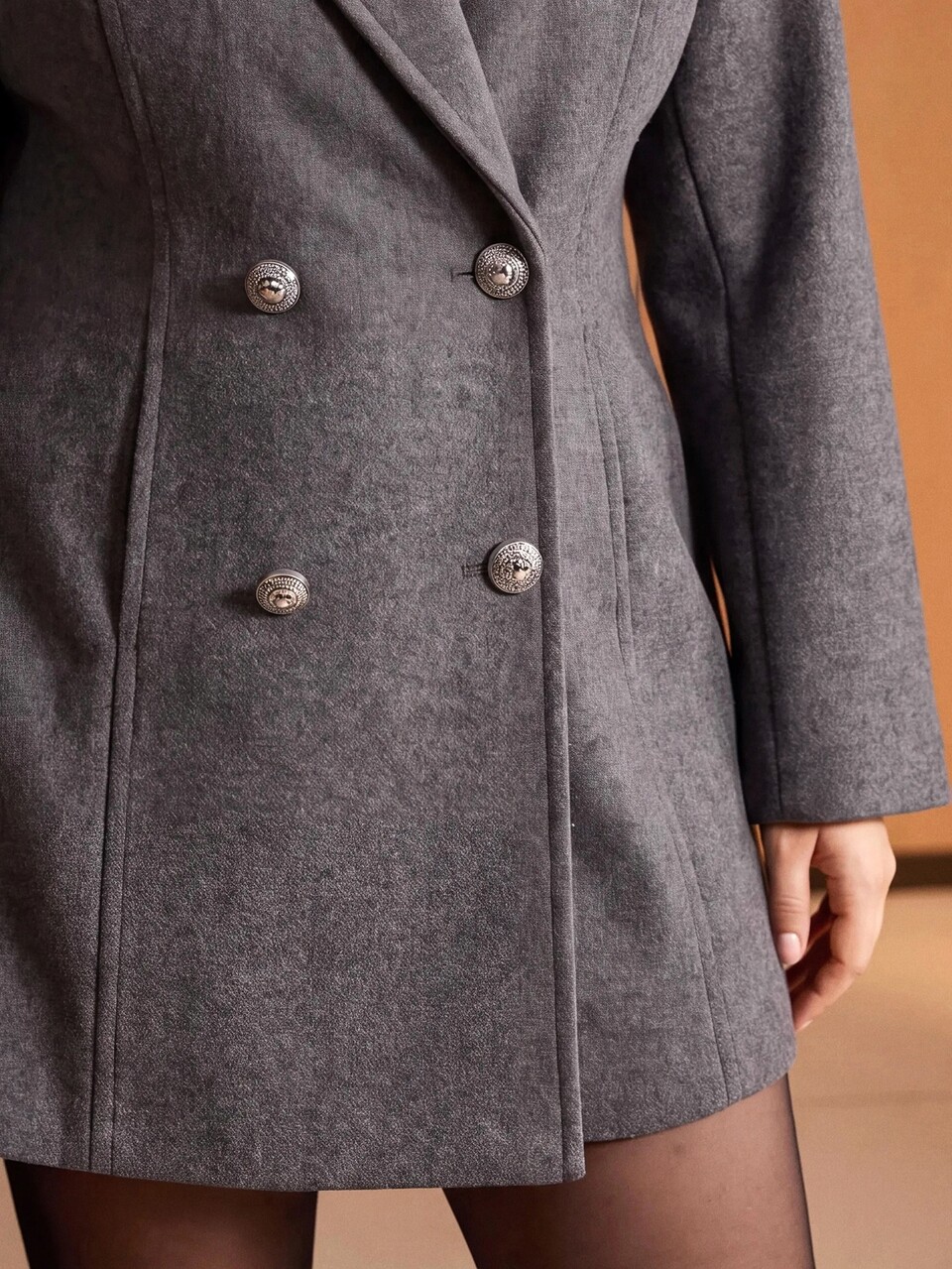 MOTF PLUS CASUAL WOOL BLEND WIDE SHOULDER SILHOUETTE SHORT OVERCOAT AUTUMN/WINTER