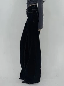Dazy Tall Women's Black And White Jeans With Contrast Stitching Summer School Everyday Casual Street - Black - View 6