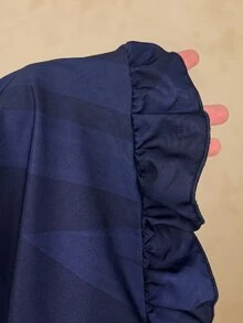 Travachic 大尺碼節日純色蝙蝠袖荷葉邊下擺綁腰連身褲 - 彩色 - 查看 6