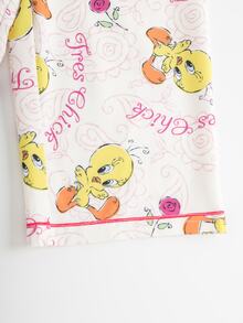 LOONEY TUNES X SHEIN Baby Girl Letter Cartoon Print Short Sleeve Top And Long Pants Casual Daily Home Sleepwear Set - Multicolor - View 5