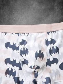BATMAN X SHEIN Men's Bat Pattern Print Boxer Briefs - Apricot - View 3