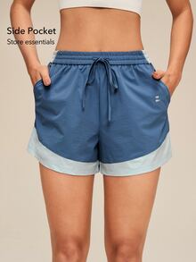 OutZeal Women Outdoor Shorts Hiking Camping Water-Resistant Elastic Waist With Pocket - Blue - View 3