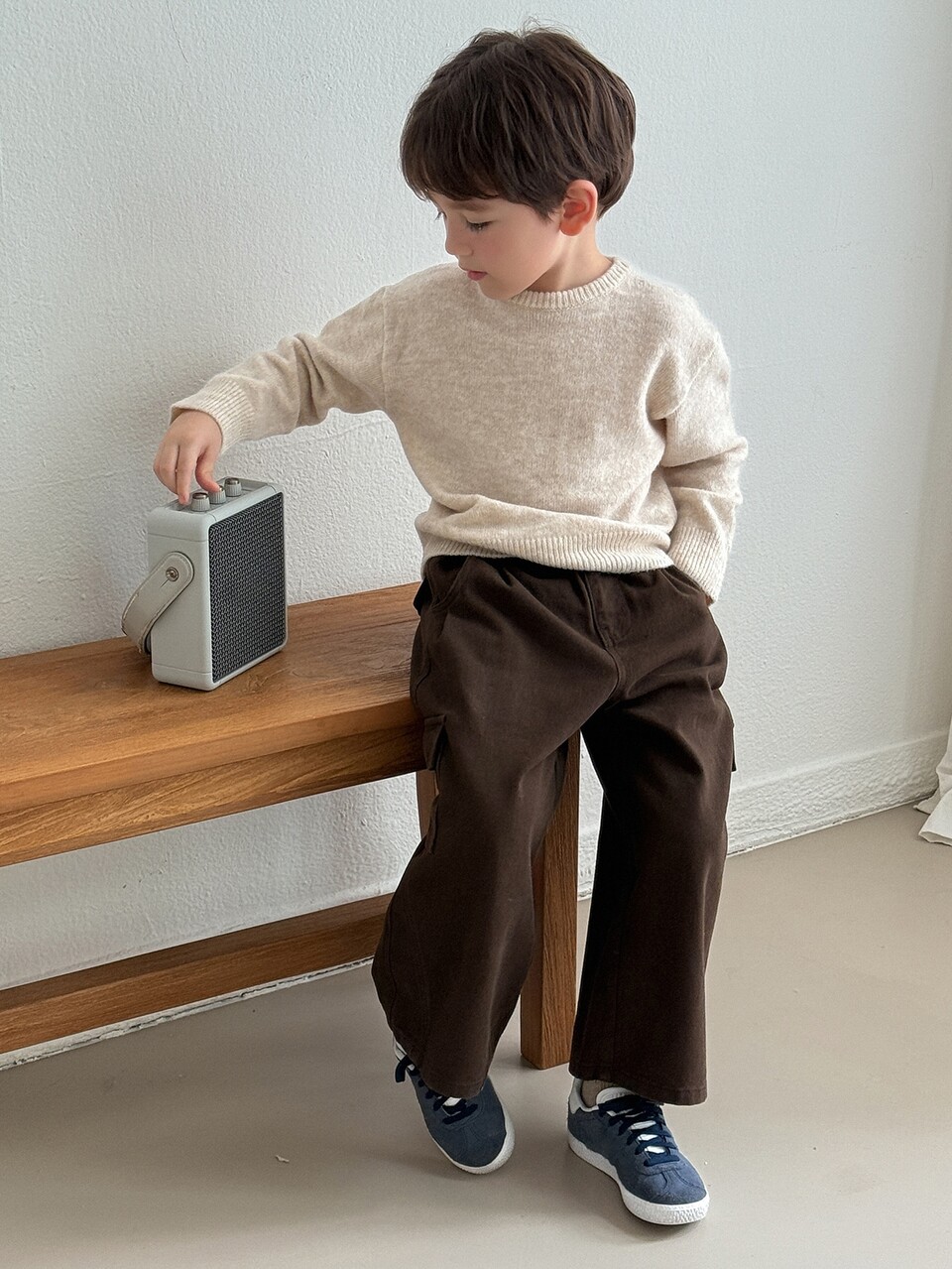 Young Boy Loose Straight Leg Casual Autumn/Winter Cool Cargo Pocket Denim Jeans