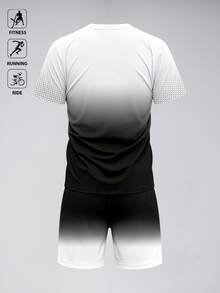 Gym Rark Conjunto deportivo de camiseta de manga corta y pantalones cortos con estampado geométrico para hombre - Multicolor - Ver 2