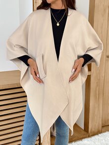 SHEIN Maternity Solid Color Casual Elegant Smart Versatile Daily Wear Party Going Out Pregnant Long Sleeve Jacket Cream Summer - Khaki - View 6